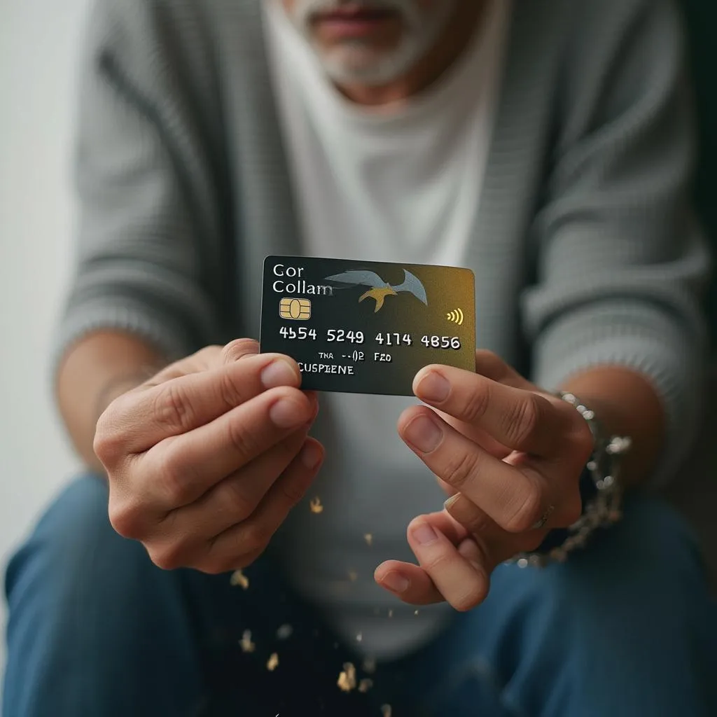 Pessoa evitando dívidas com cartão de crédito